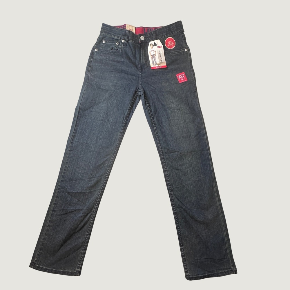 Levi's 514 Jeans Boys 14 Straight Fit Dark Wash Flex Stretch Denim Kids NEW
